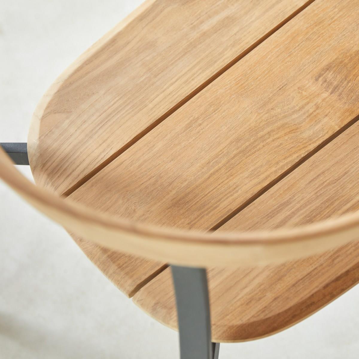Tikamoon - Arco - Stoel in massief teak en aluminium