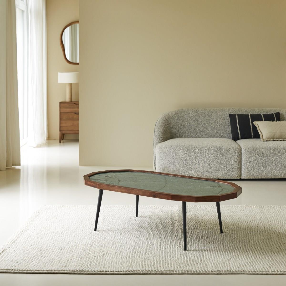 Tikamoon - Jade - Massief palissander en marmeren salontafel