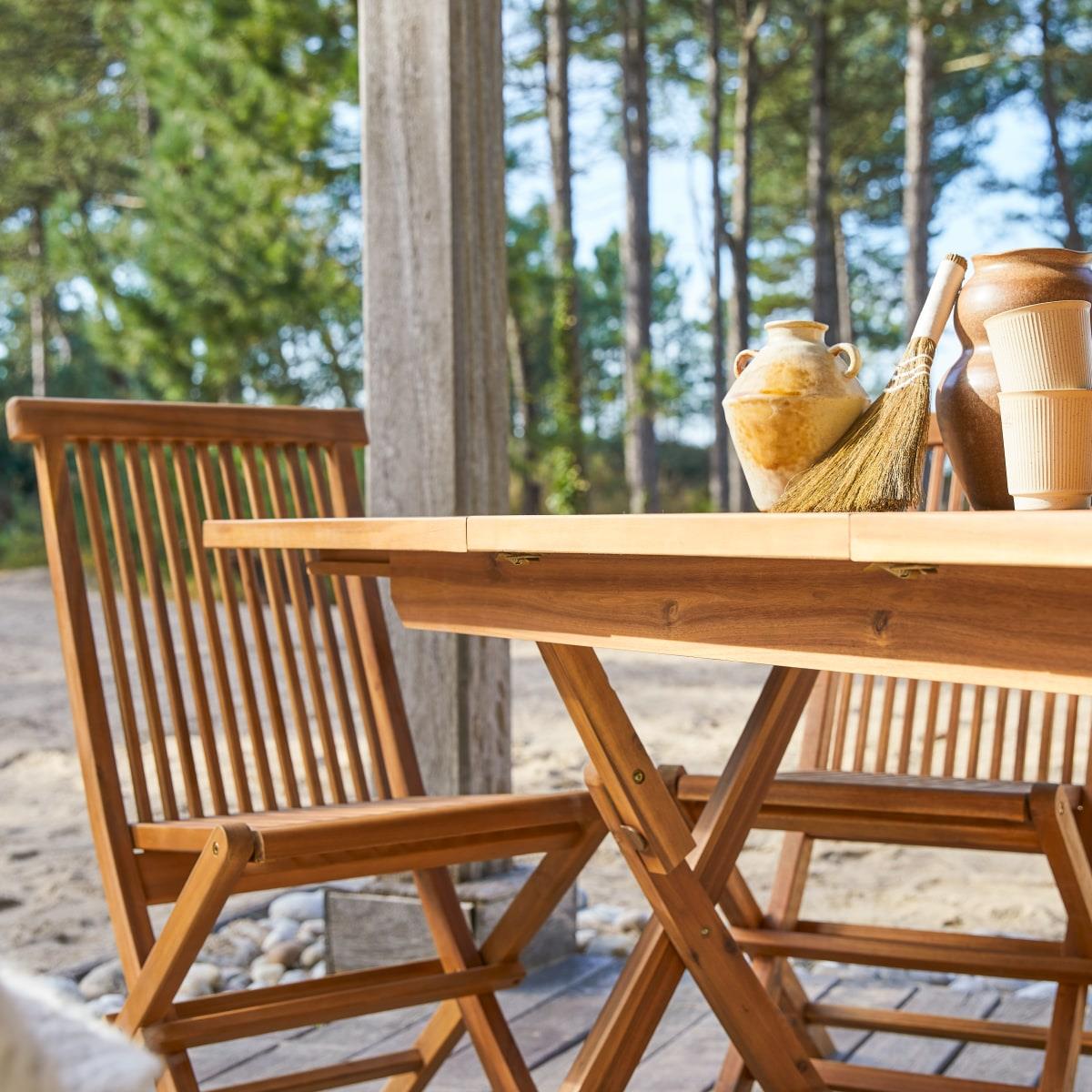 Tikamoon - Capri - Massief acaciahouten tuinset 4 stoelen