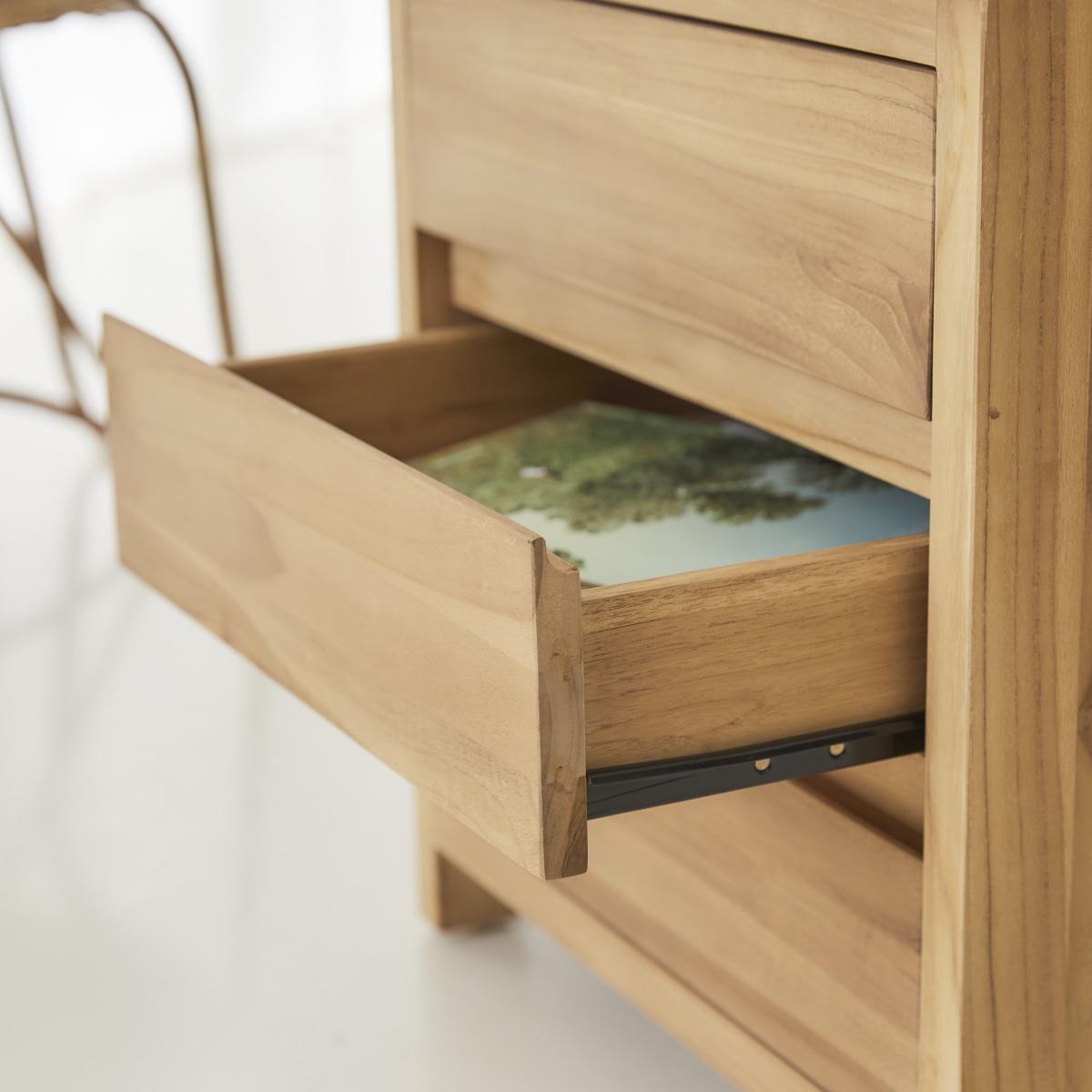 Tikamoon - Eden - Bureau van massief teak met opbergkastje