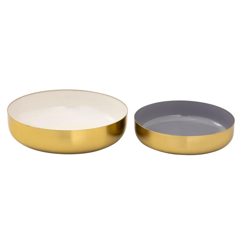 SVJ Schaal - 22x22x4 cm - Metaal - Goud - Set van 2