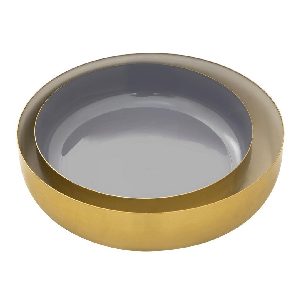 SVJ Schaal - 22x22x4 cm - Metaal - Goud - Set van 2
