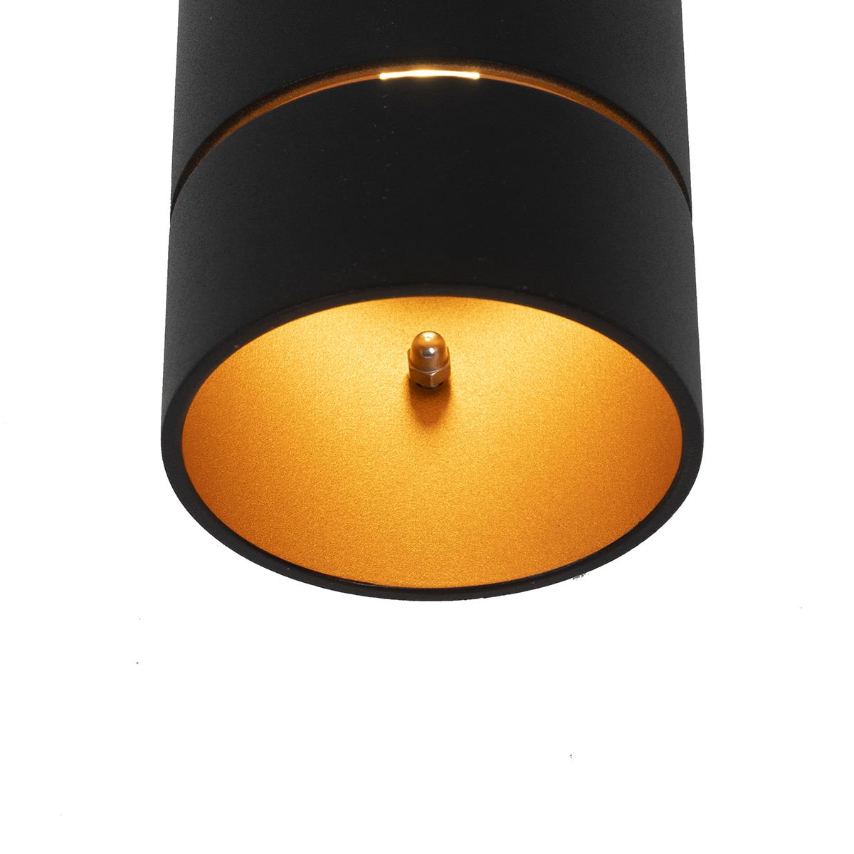 QAZQA Smart wandlamp zwart met gouden binnenkant incl. Wifi G9 - Ria