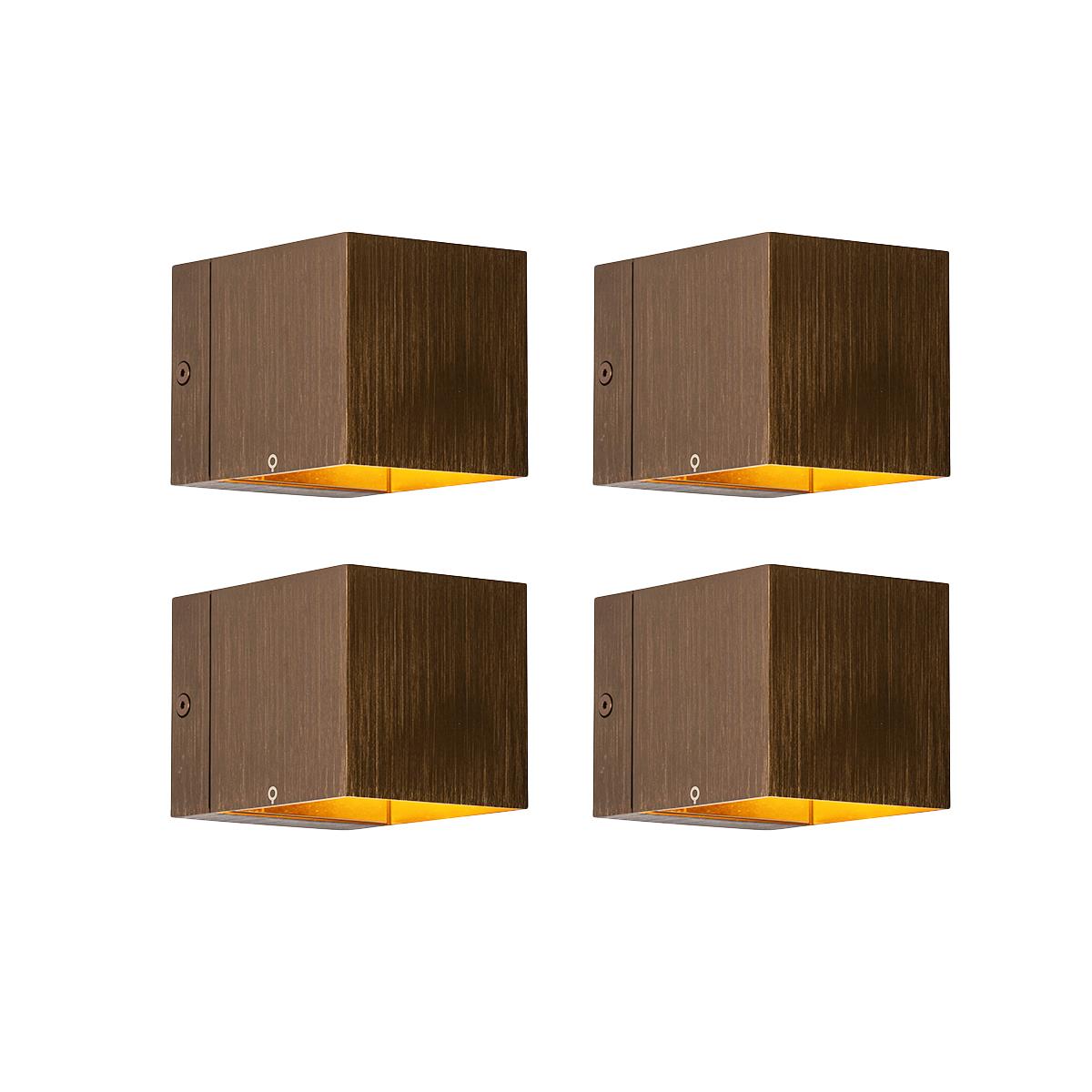 QAZQA Set van 4 smart wandlamp donkerbrons 8 cm incl. Wifi G9 -