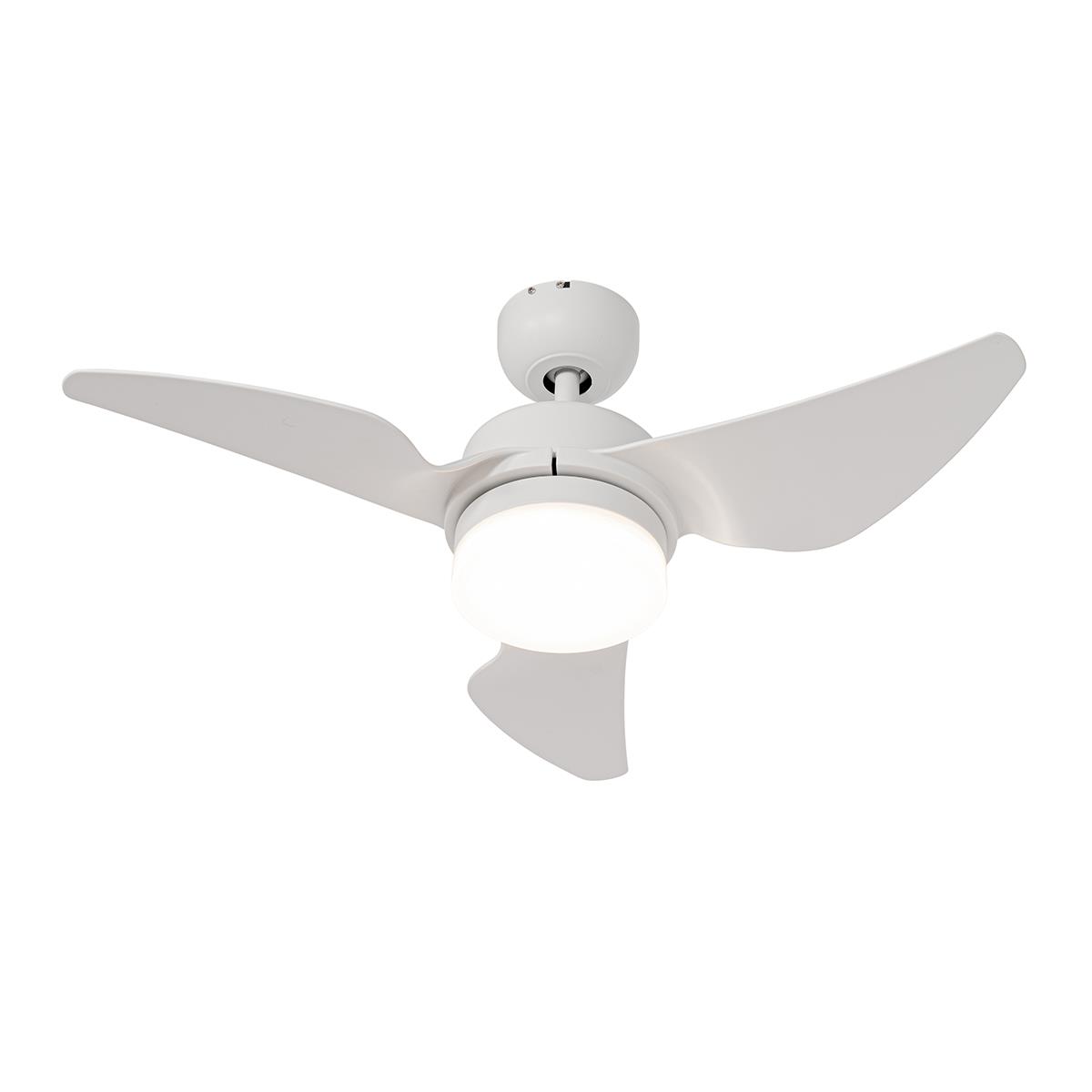 QAZQA Plafondventilator wit 86.7cm incl. LED dimbaar met