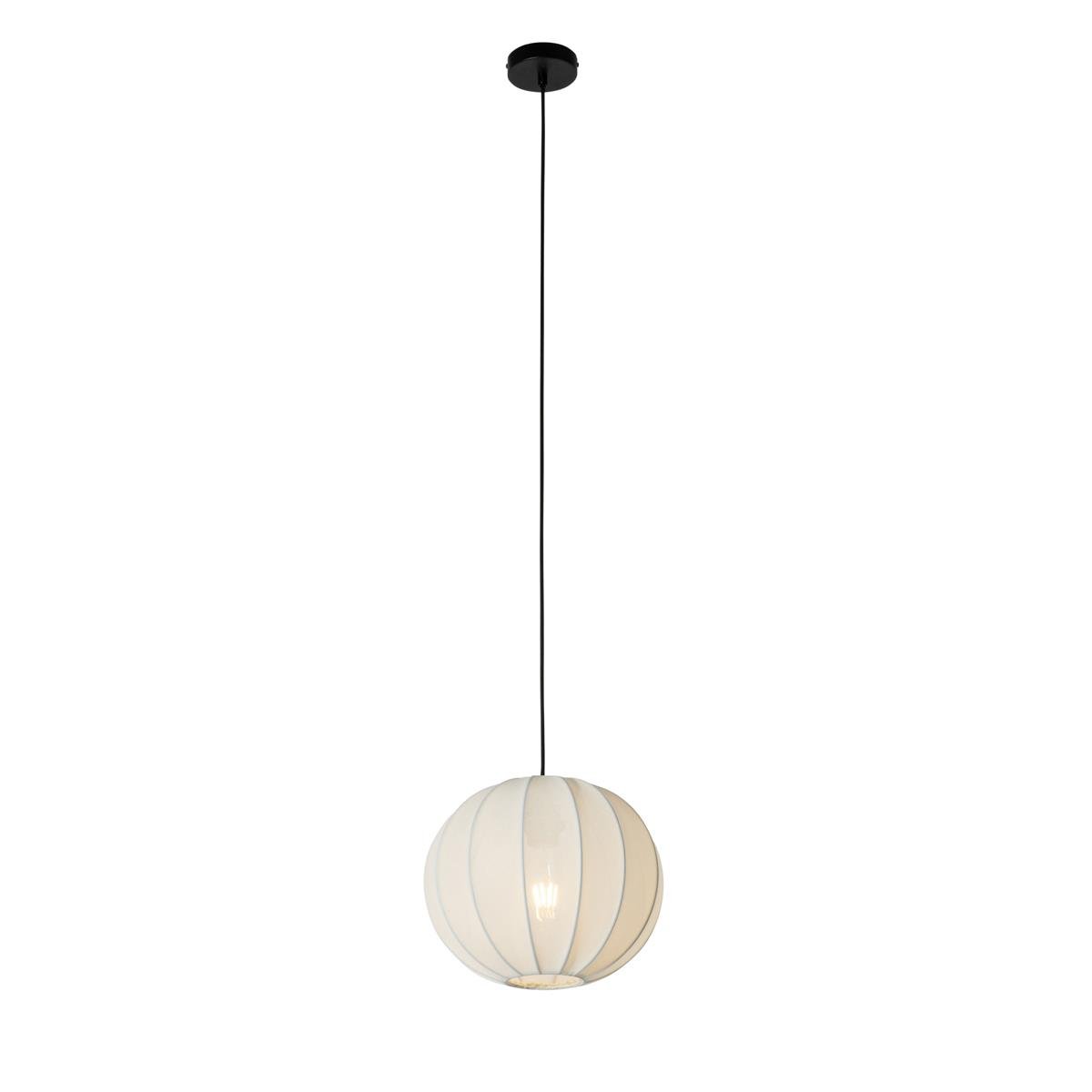 QAZQA Japandi hanglamp wit zijden 30cm - Plu