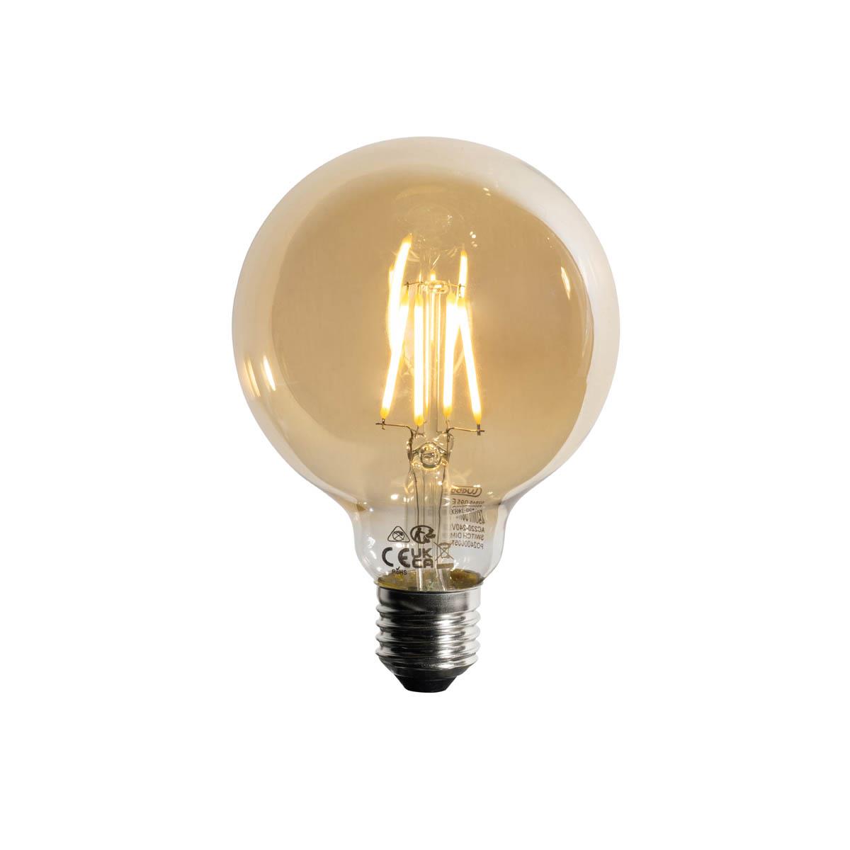 LUEDD E27 3-staps dimbaar LED lamp goud G95 4W 450 lm 2700K