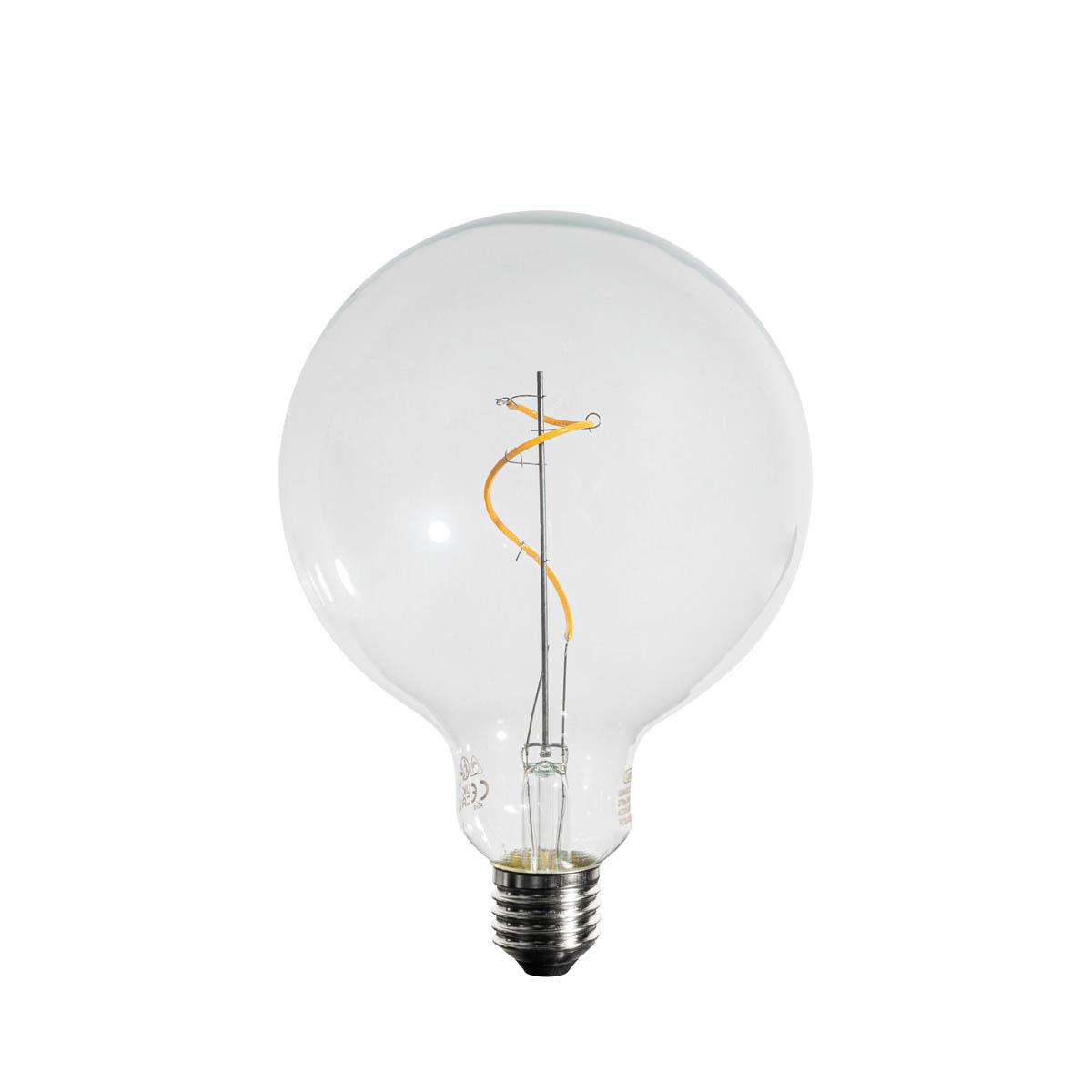 LUEDD E27 dimbare LED spiraal filament G125 4W 270 lm 2700K