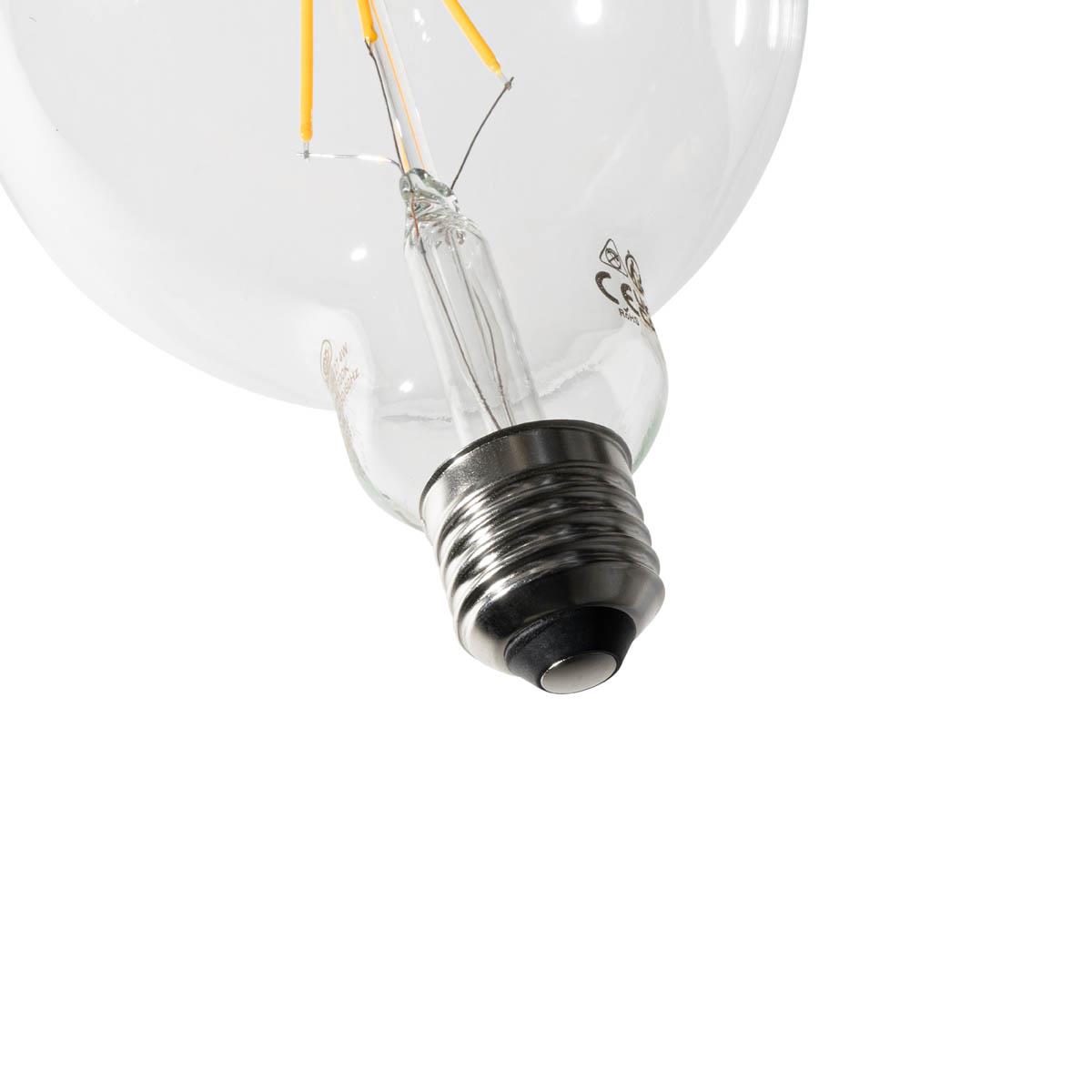 LUEDD E27 dimbare LED spiraal filament G125 5W 450 lm 2700K