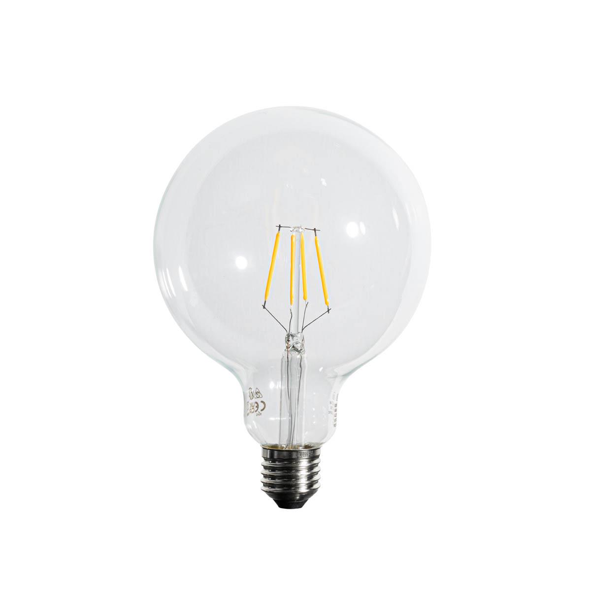 LUEDD E27 dimbare LED spiraal filament G125 5W 450 lm 2700K