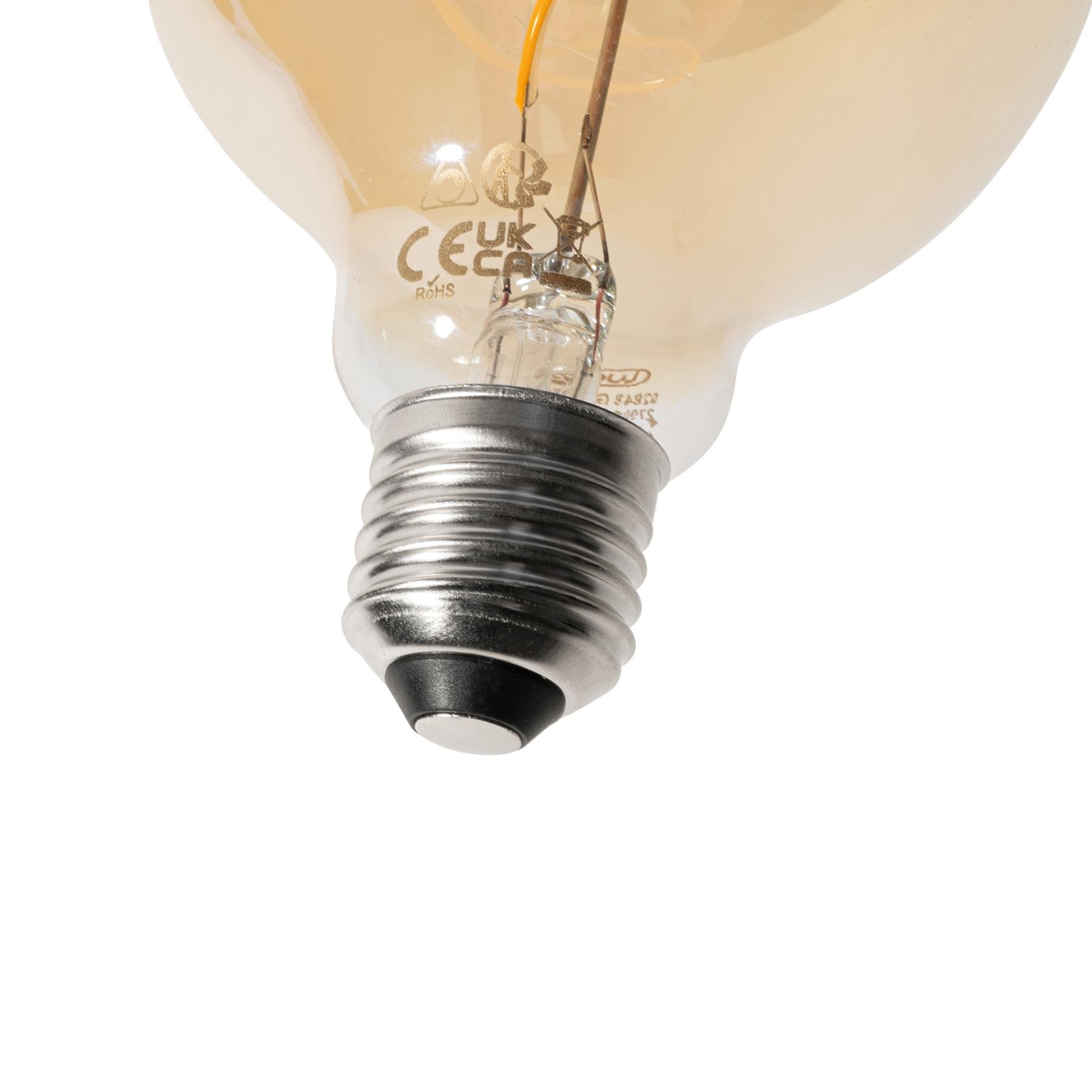 LUEDD E27 dimbare LED spiraal filament G95 4W 270 lm 2200K