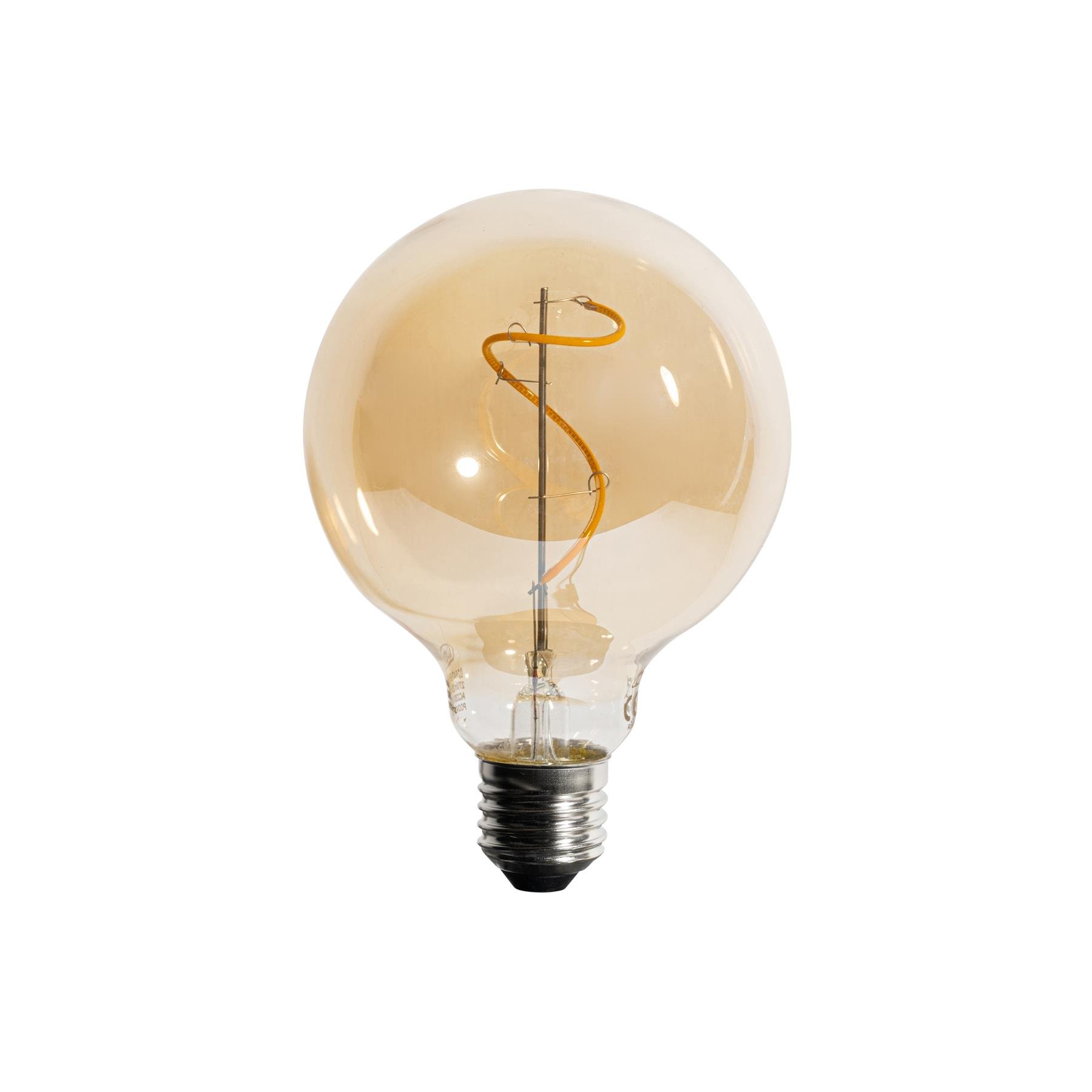 LUEDD E27 dimbare LED spiraal filament G95 4W 270 lm 2200K