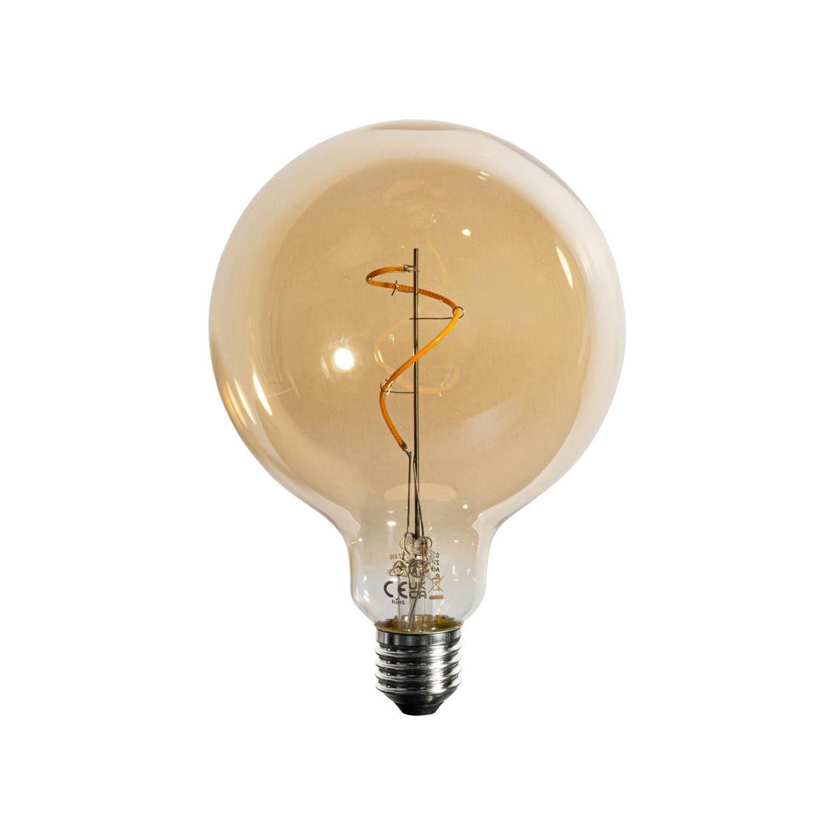 LUEDD E27 dimbare LED spiraal filament goud G125 4W 270 lm 2700K