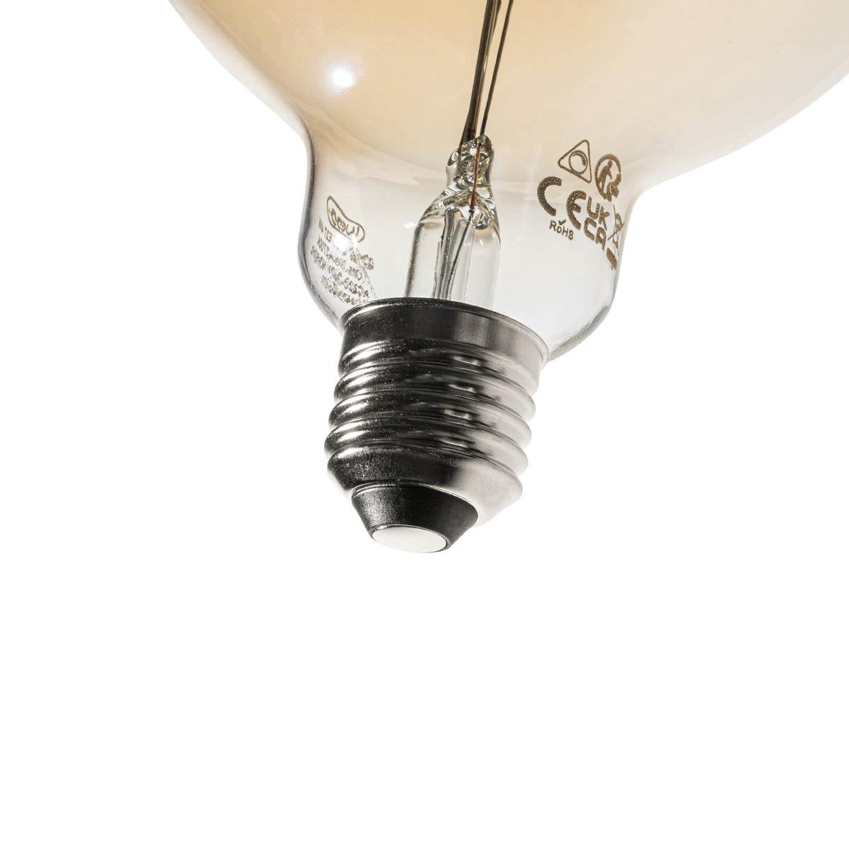 LUEDD E27 dimbare LED spiraal filament goud G125 4W 270 lm 2200K
