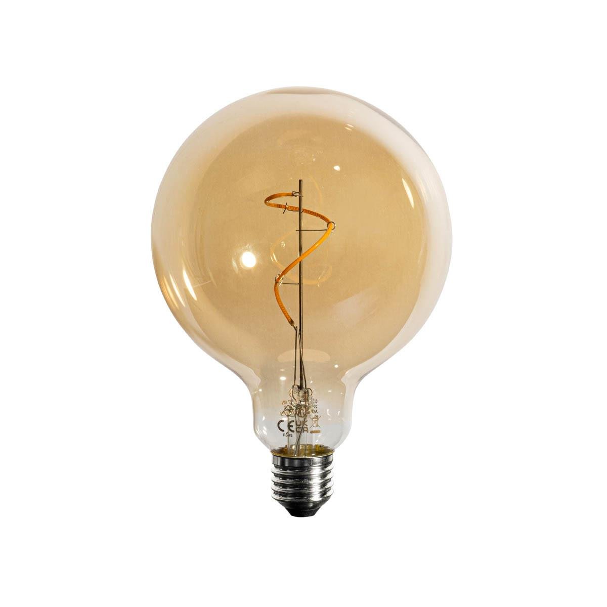 LUEDD E27 dimbare LED spiraal filament goud G125 4W 270 lm 2200K