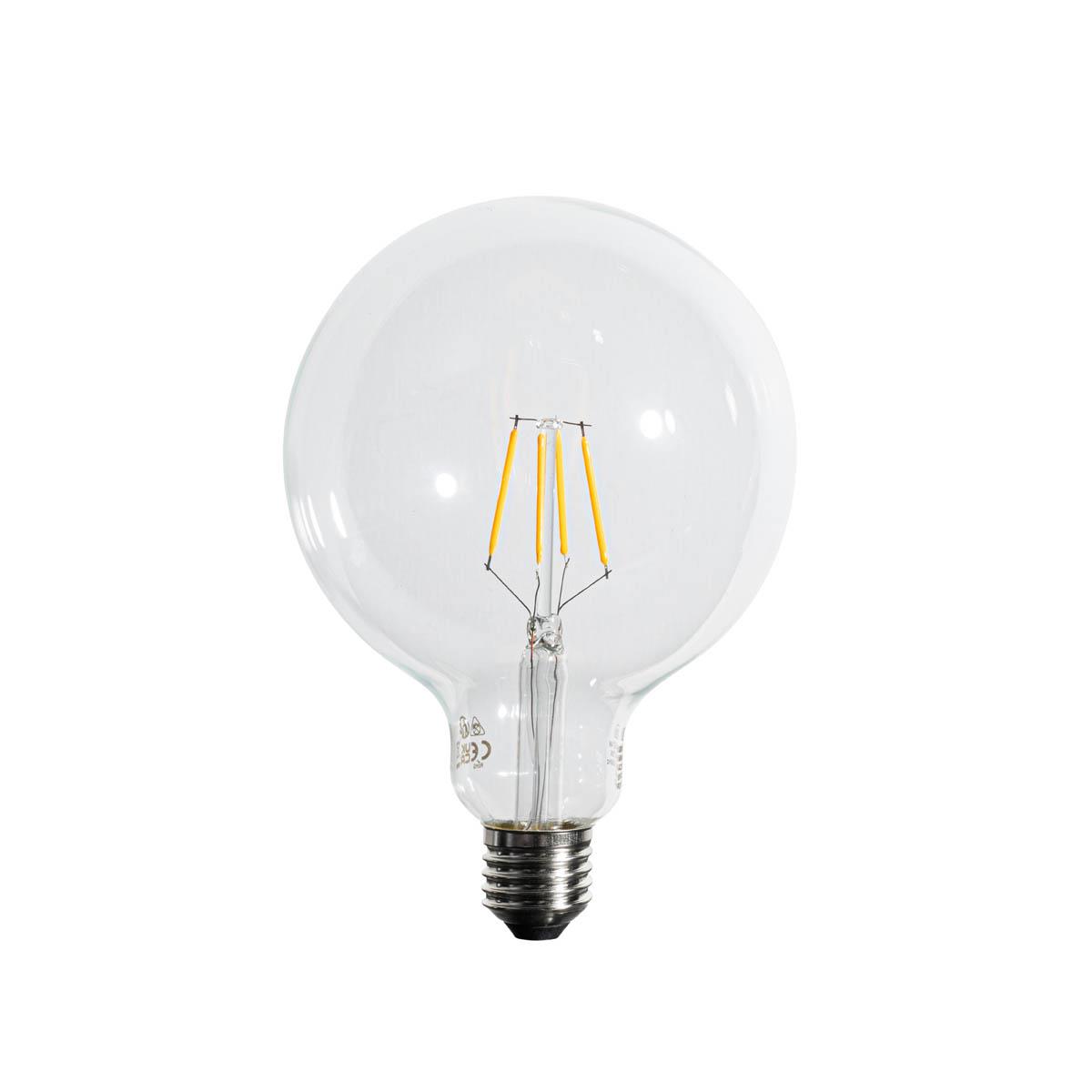 LUEDD E27 dimbare LED spiraal filament G125 5W 450 lm 2200K