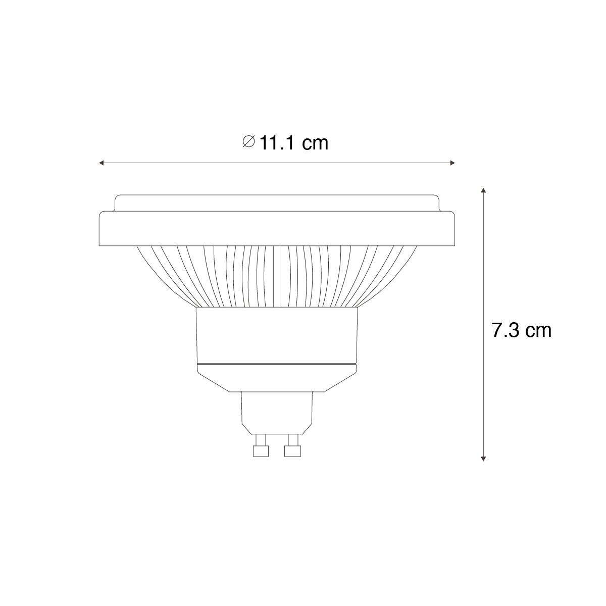 LUEDD GU10 3-staps dimbaar LED lamp 111mm 10,5W 770 lm 4000K