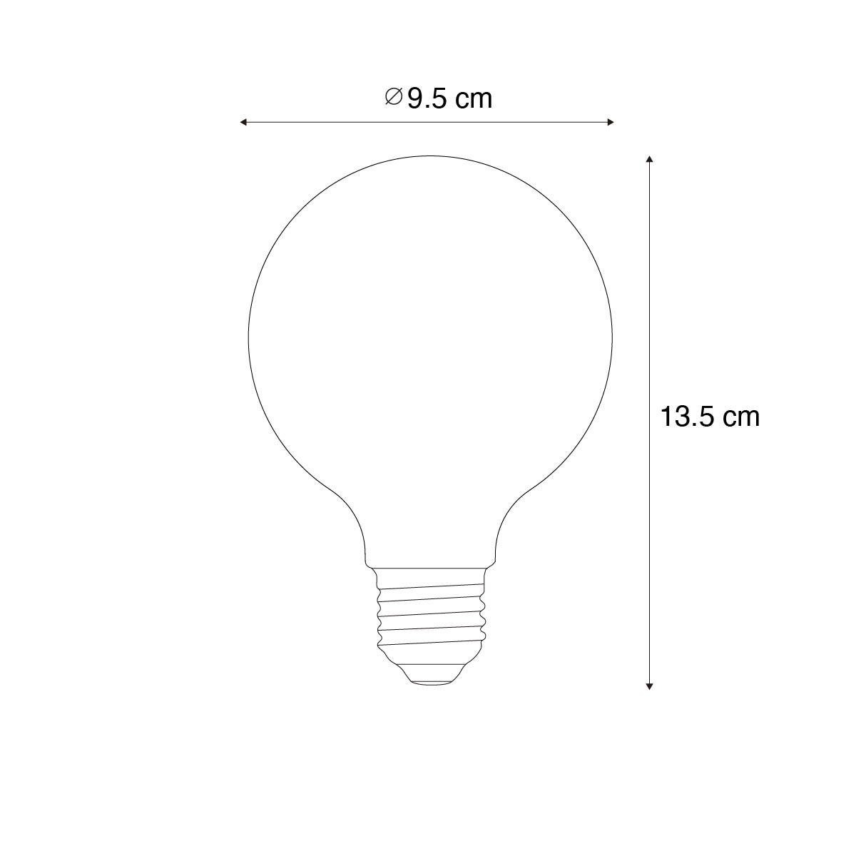 LUEDD E27 3-staps dimbaar LED lamp opaal G95 4W 450 lm 3000K