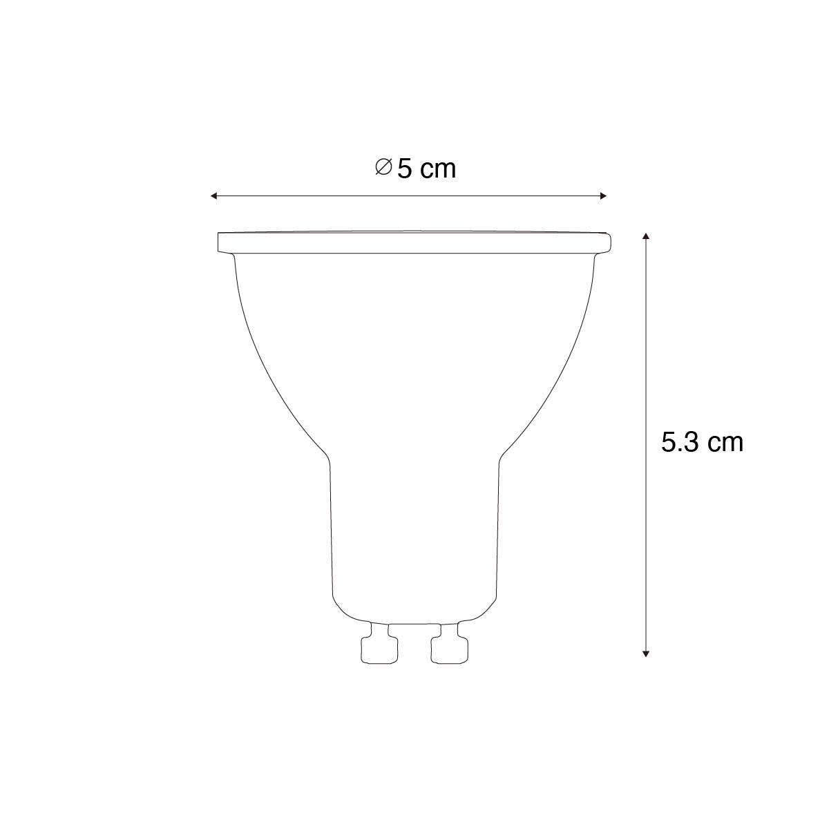 LUEDD GU10 dimbare LED lamp 50mm honey rate 6W 400 lm 3000K