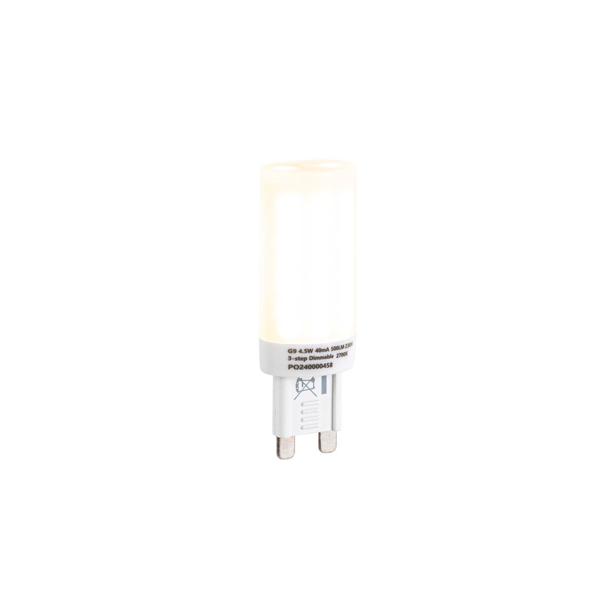 LUEDD G9 3-staps dimbaar LED lamp opaal 4.5W 500 lm 2700K