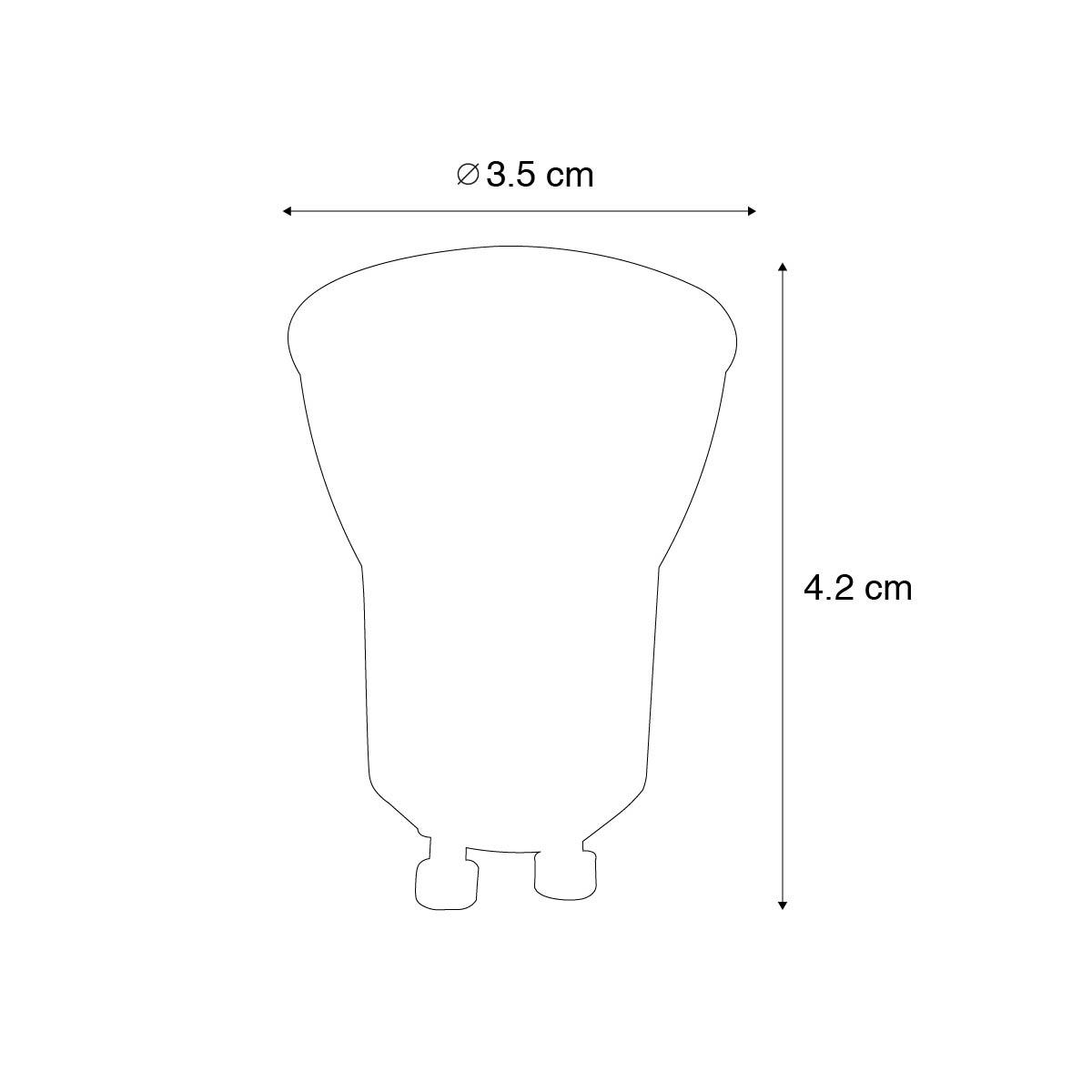 LUEDD GU10 dimbare LED lamp 35 mm 4W 200 lm 3000K