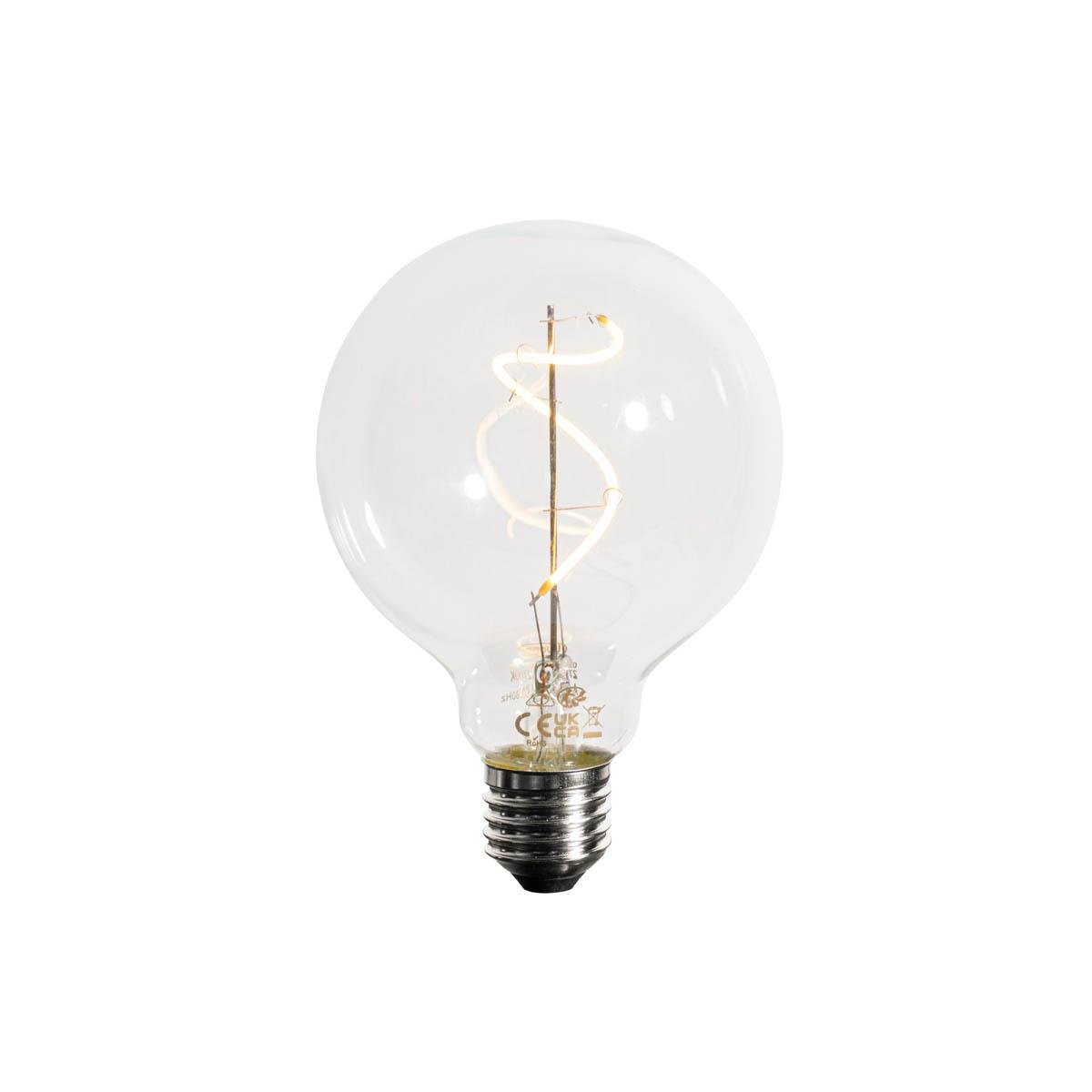 LUEDD E27 dimbare LED spiraal filament G95 4W 270 lm 2200K
