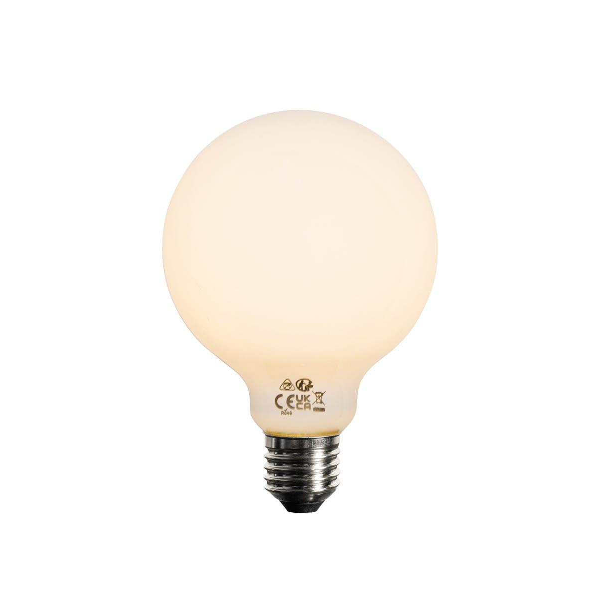 LUEDD E27 dimbare LED lamp opaal G95 5W 450 lm 2200K