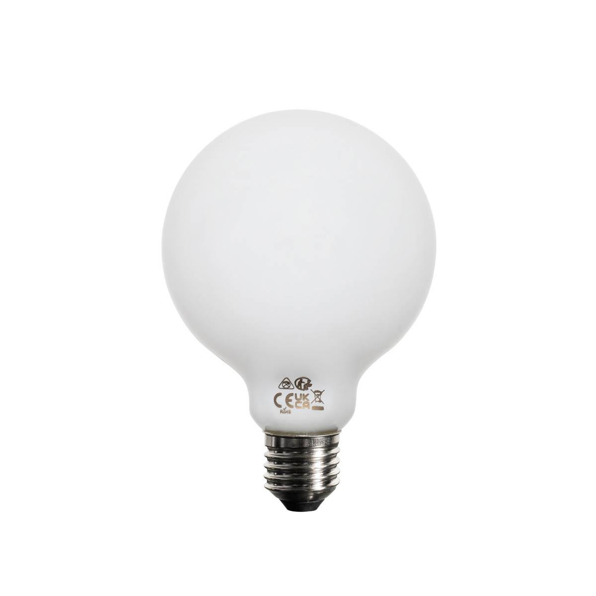 LUEDD E27 dimbare LED lamp opaal G95 5W 450 lm 2200K