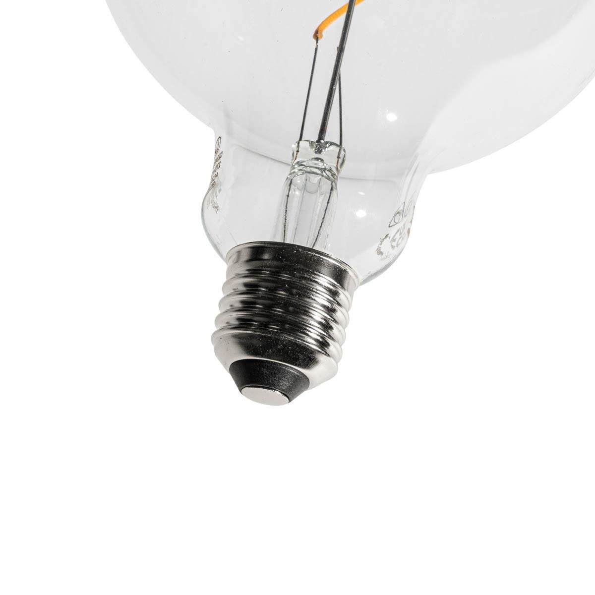 LUEDD E27 dimbare LED spiraal filament G125 4W 270 lm 2200K
