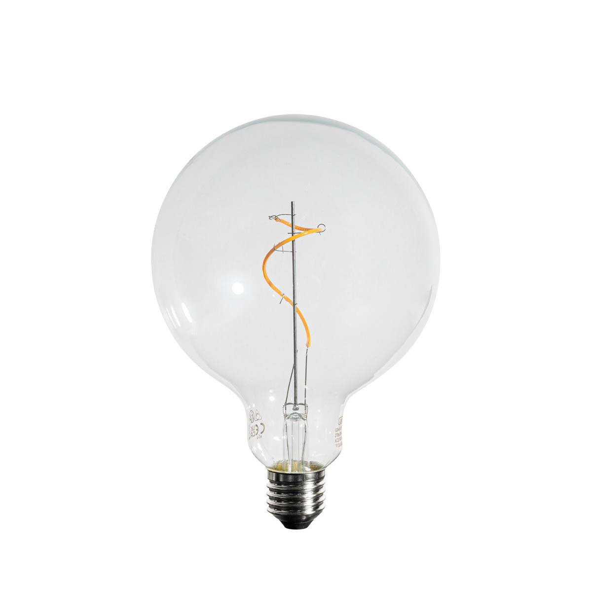 LUEDD E27 dimbare LED spiraal filament G125 4W 270 lm 2200K