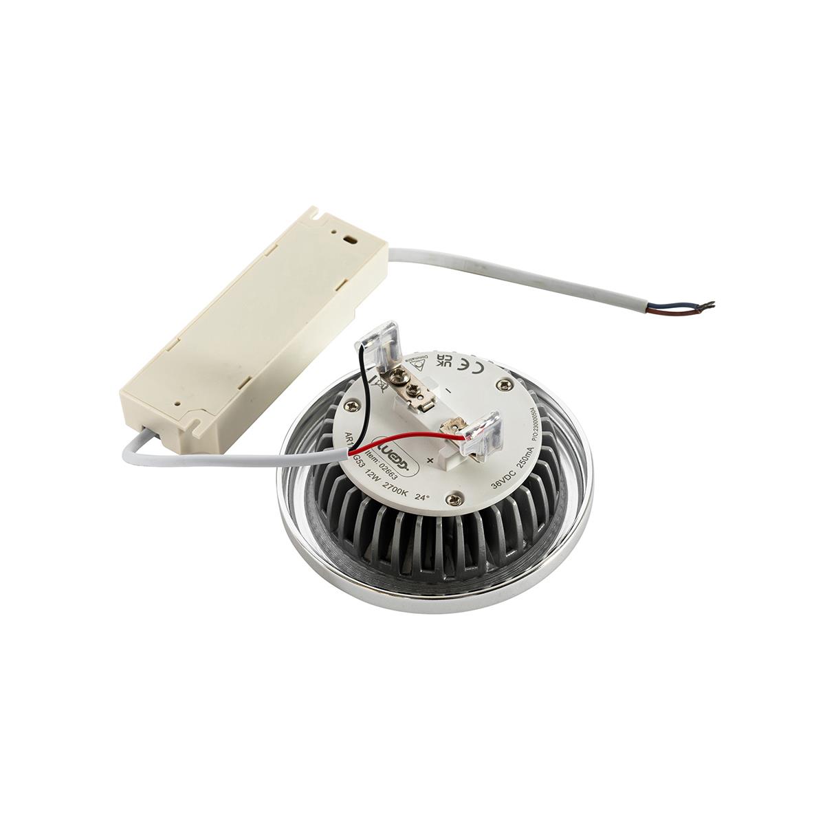 LUEDD G53 dimbare LED lamp AR111 12W 600 lm 2700K