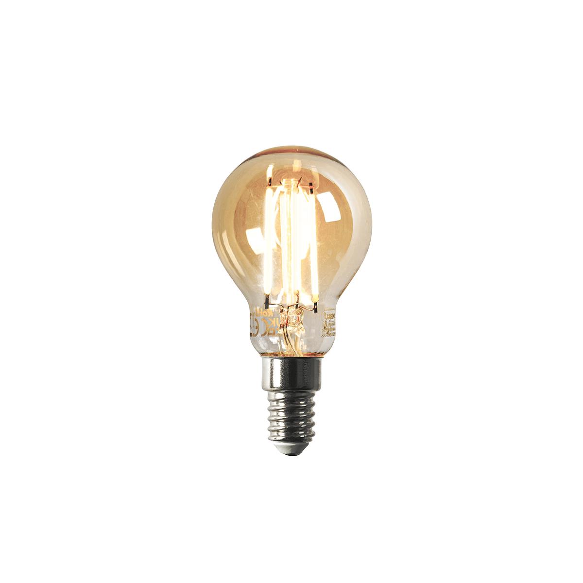 LUEDD Smart E14 LED lamp P45 goud 4,9W 470 lm 1800-4000K