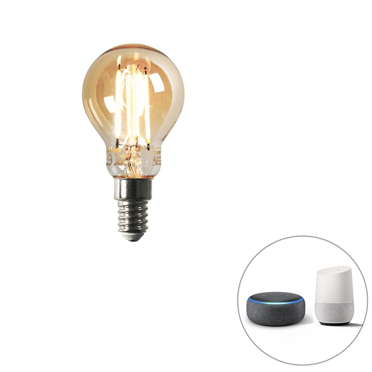 LUEDD Smart E14 LED lamp P45 goud 4,9W 470 lm 1800-4000K