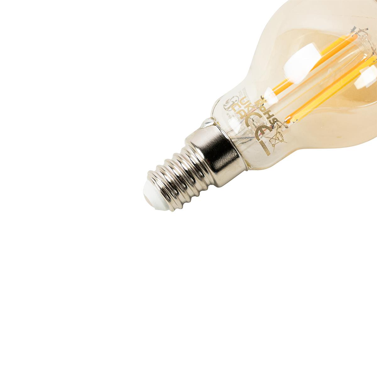 LUEDD Smart E14 LED lamp P45 goud 4,9W 470 lm 1800-4000K