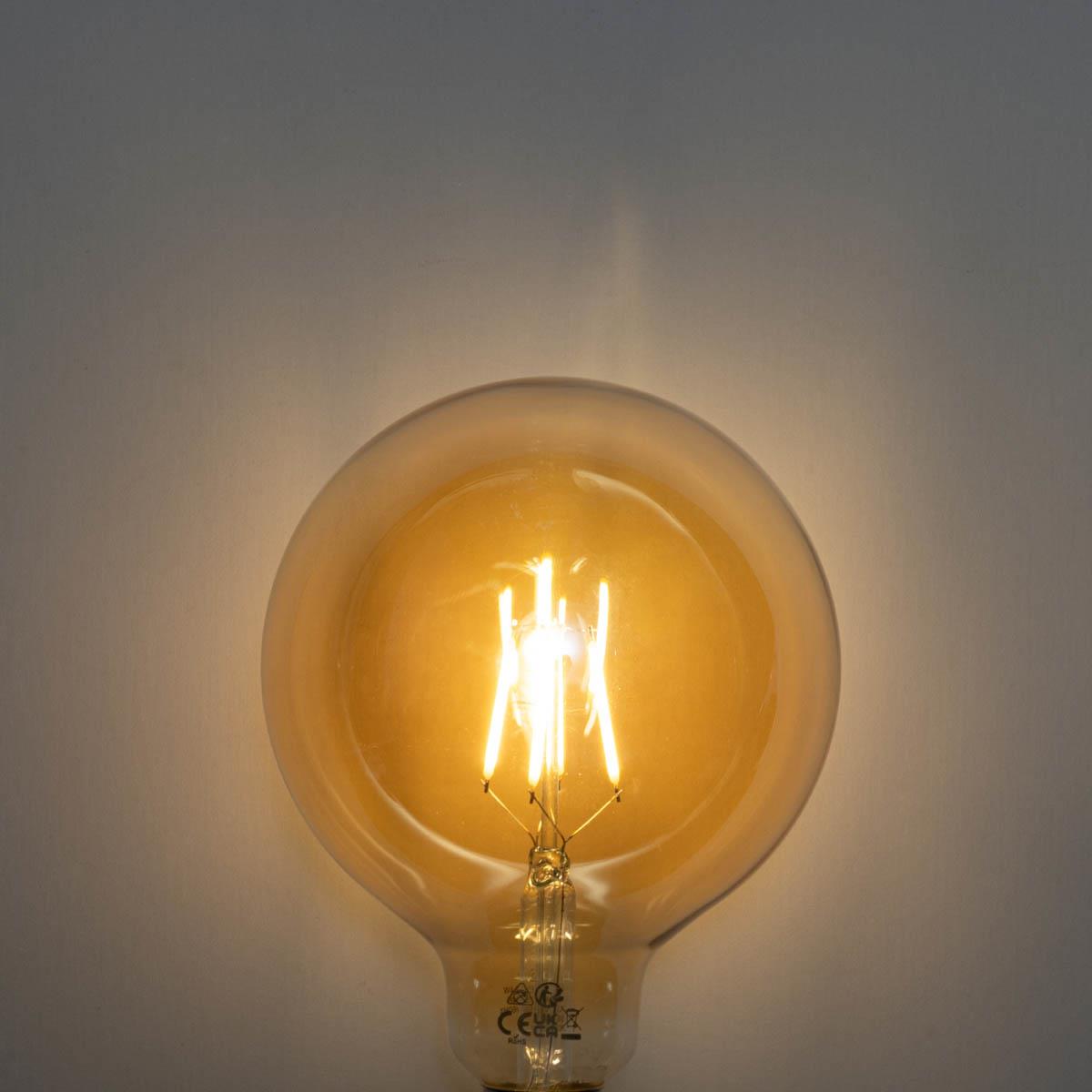 LUEDD E27 3-staps dimbaar LED goud G125 4W 450 lm 2700K