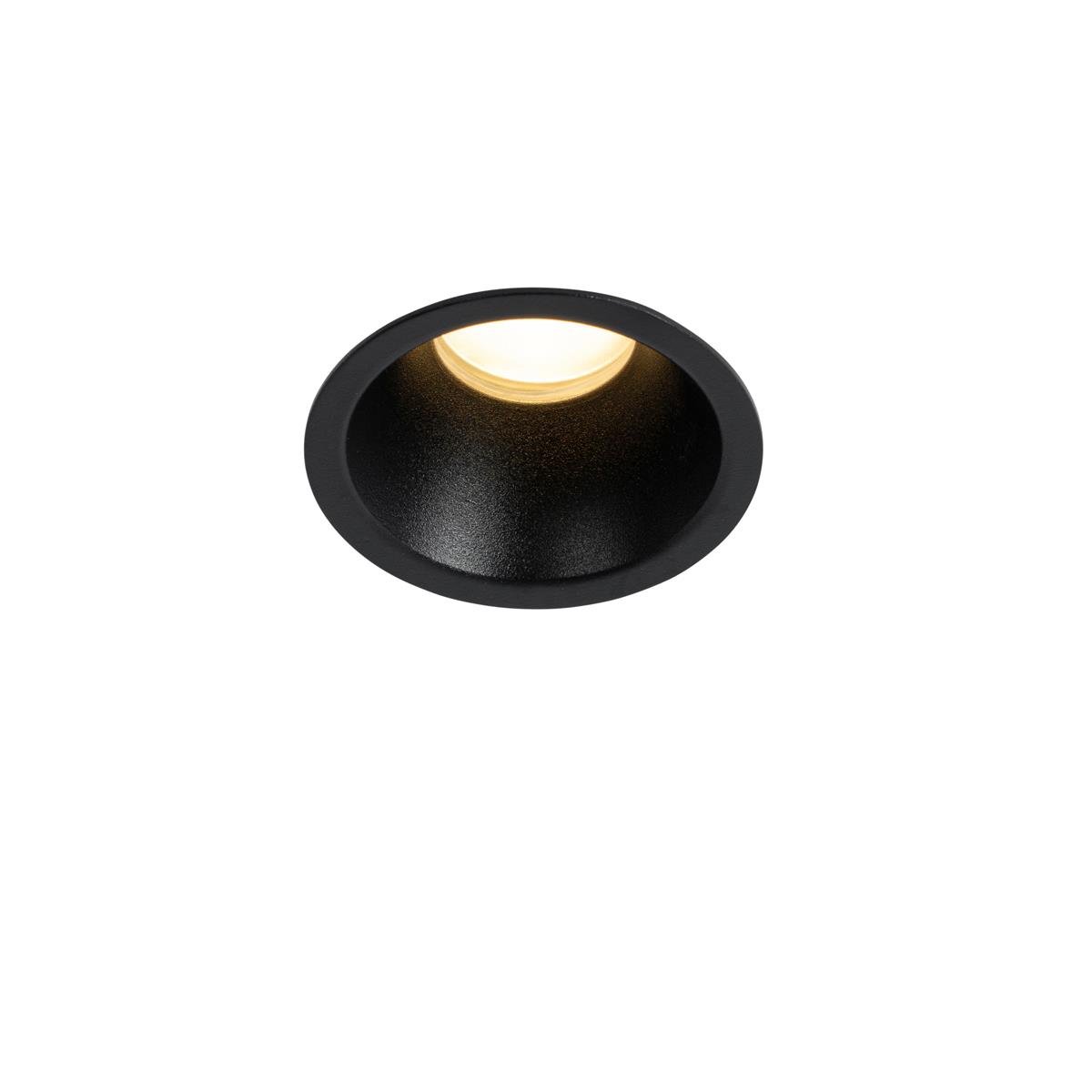QAZQA Set van 6 inbouwspots zwart GU10 35mm IP44 - Dept