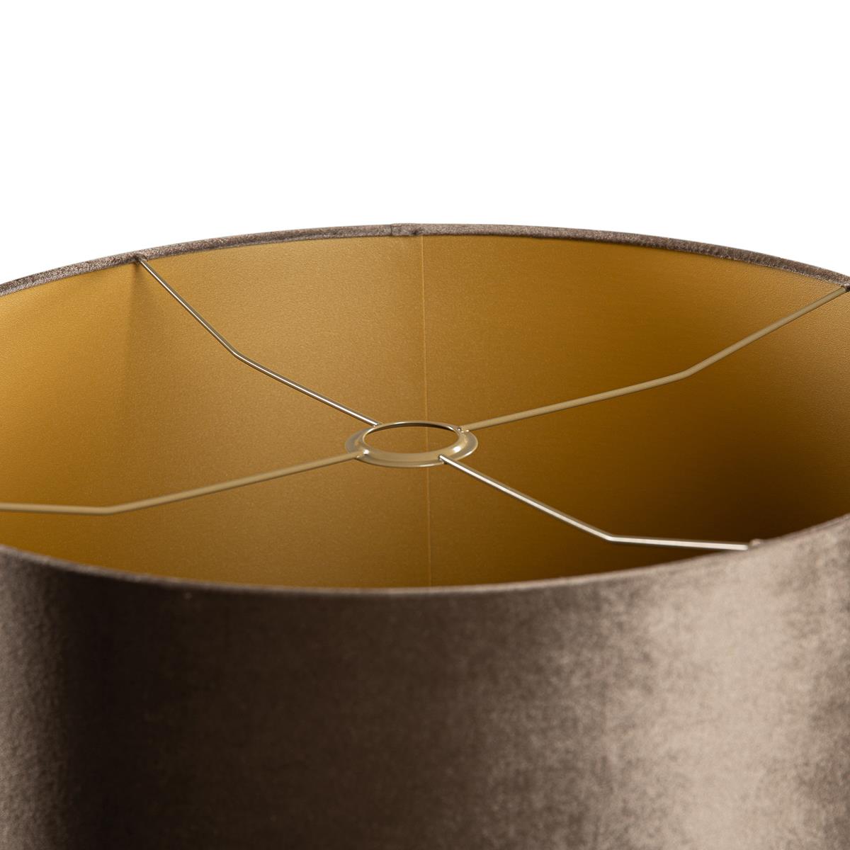 QAZQA Velours lampenkap bruin met gouden binnenkant 50|50|25