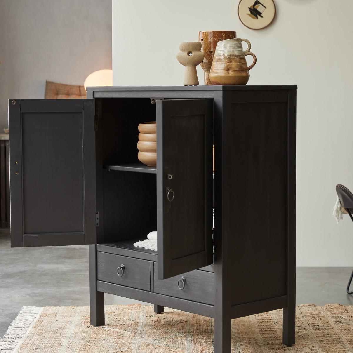 Tikamoon - Thaki Black - Wengé dressoir 80 cm