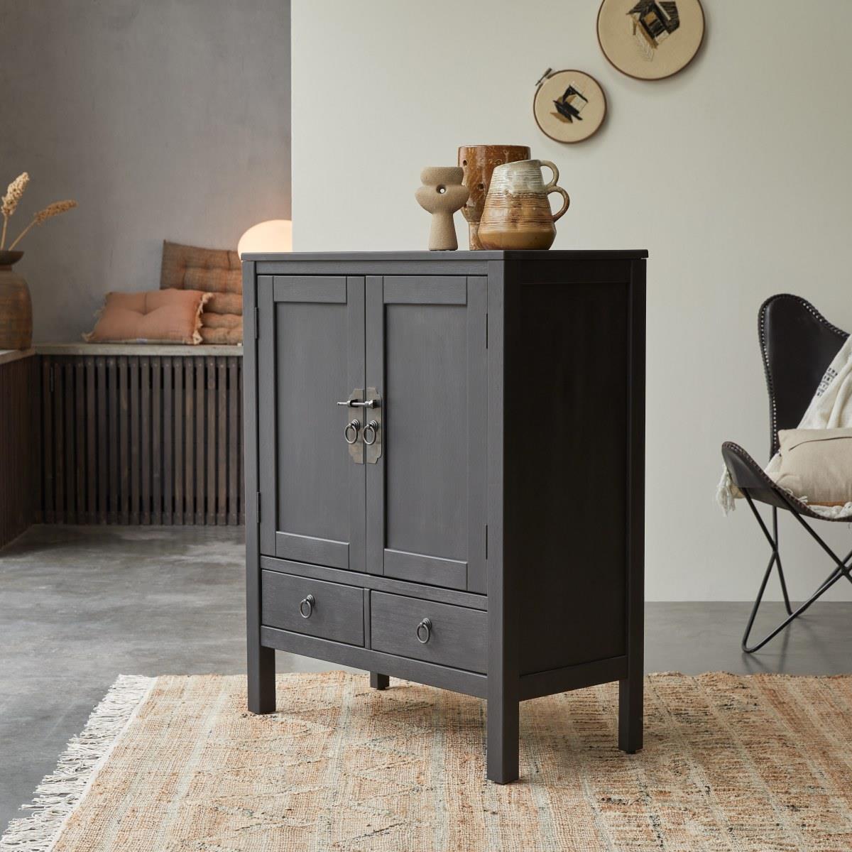 Tikamoon - Thaki Black - Wengé dressoir 80 cm