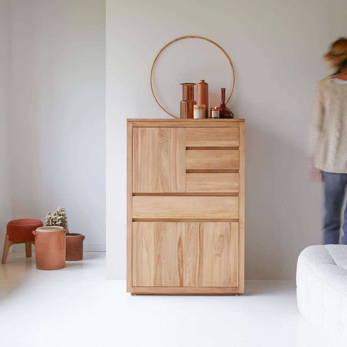 Tikamoon - Paulo - Massief teakhouten dressoir 80 cm