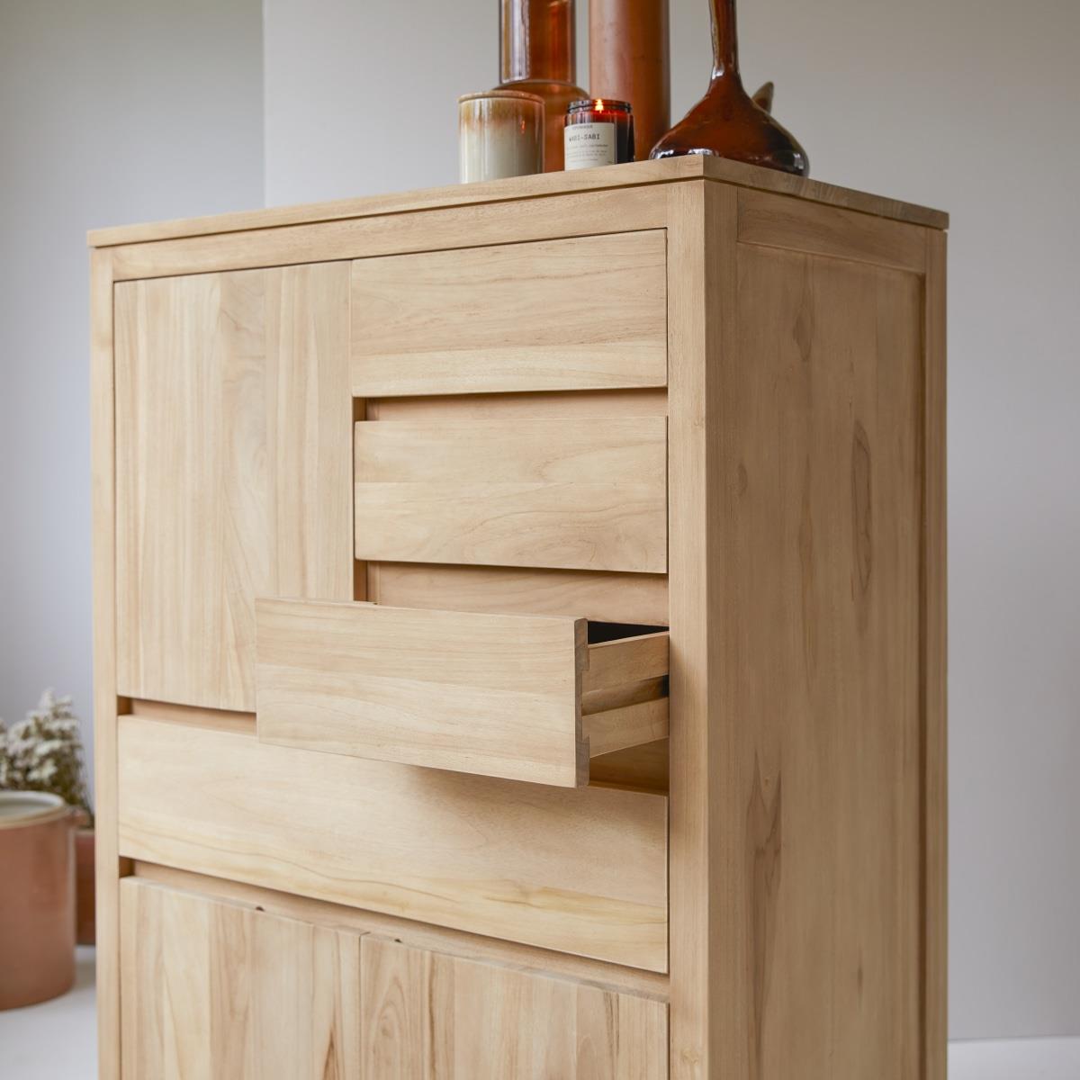 Tikamoon - Paulo - Massief teakhouten dressoir 80 cm