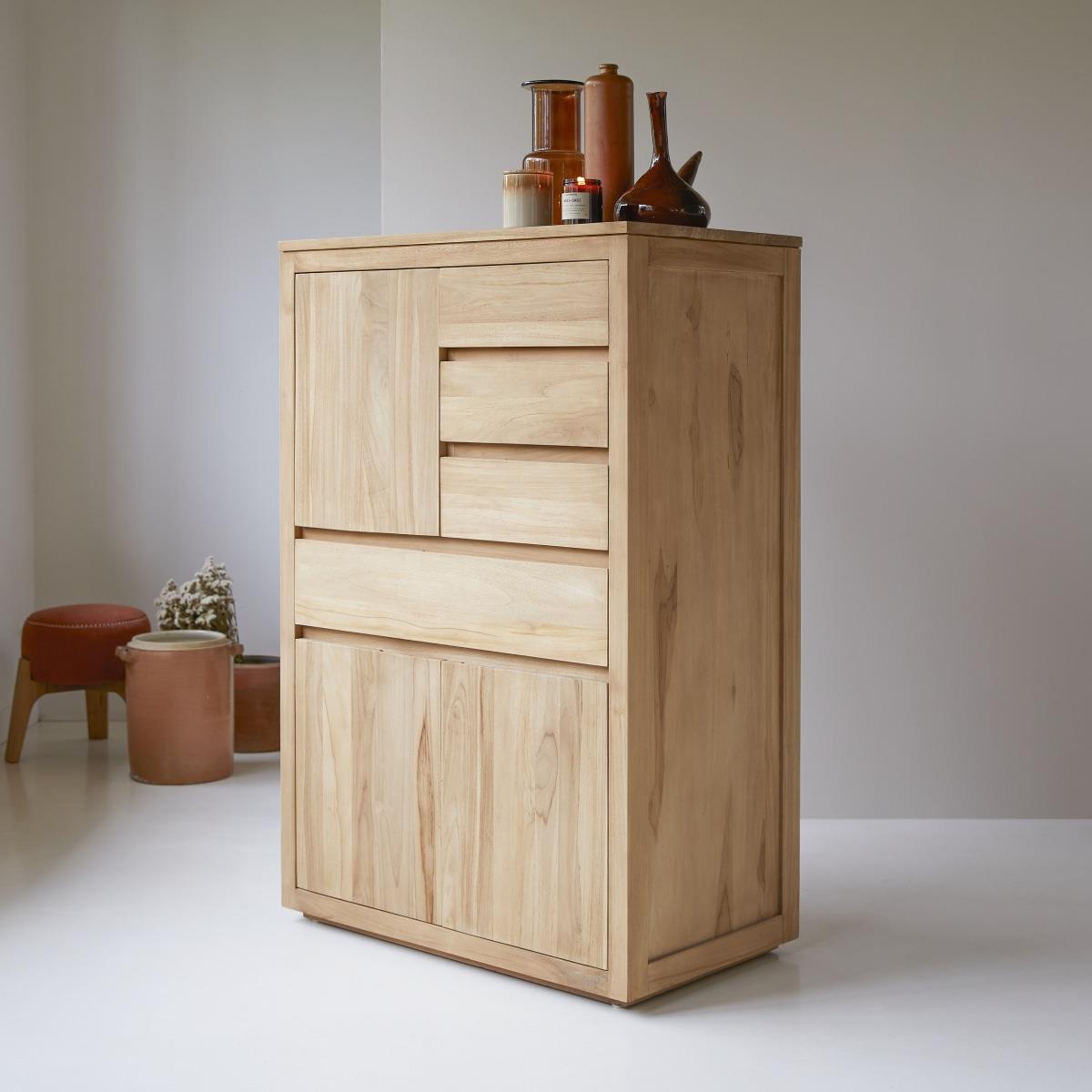 Tikamoon - Paulo - Massief teakhouten dressoir 80 cm