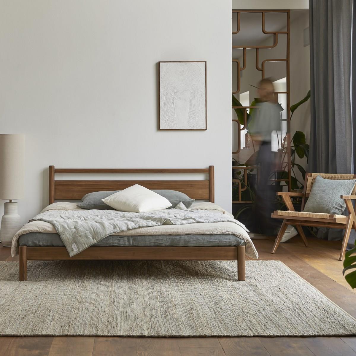 Tikamoon - Teakhouten bed 170 x 214 Taku