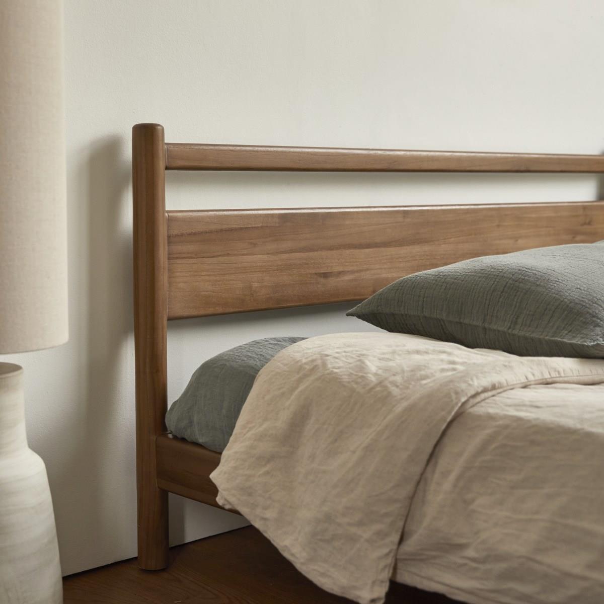 Tikamoon - Teakhouten bed 170 x 214 Taku