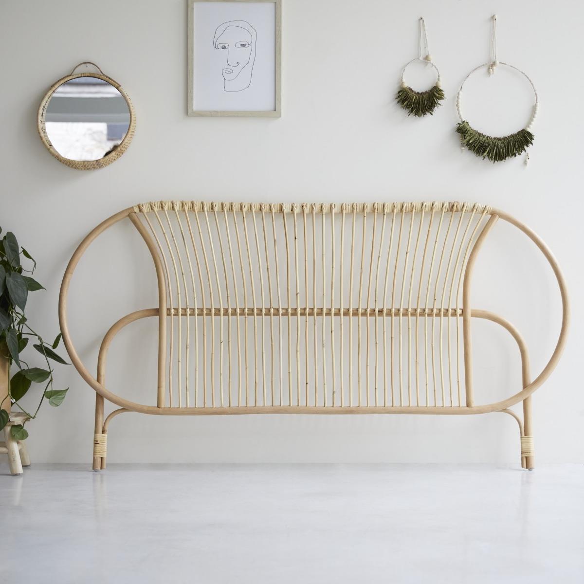 Tikamoon - Leontie - Rotan hoofdbord 190 cm
