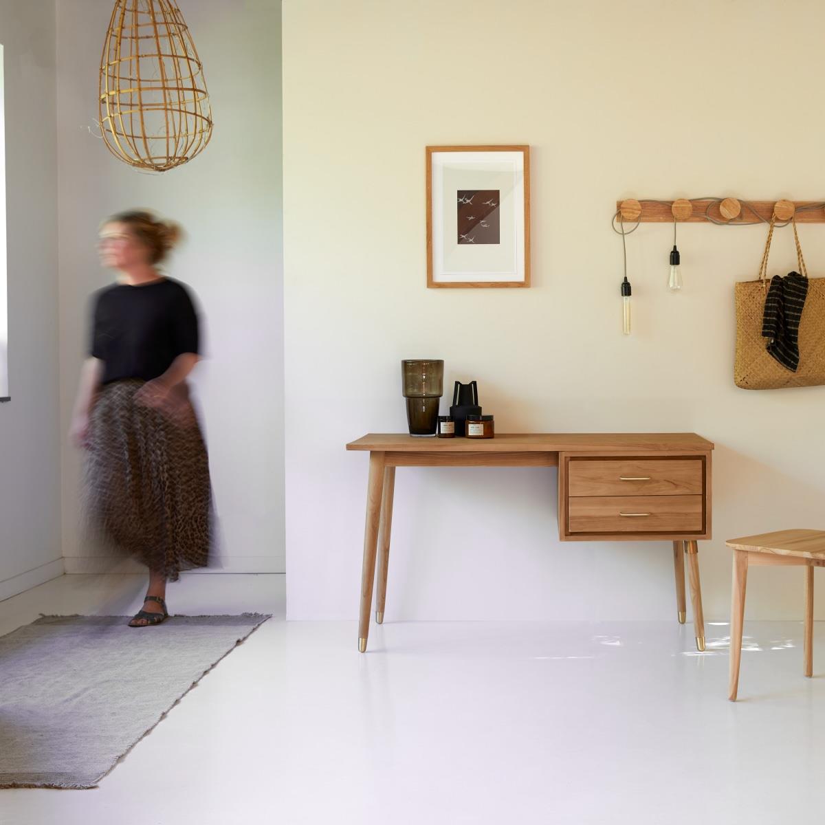 Tikamoon - Kort - Bureau van massief teak