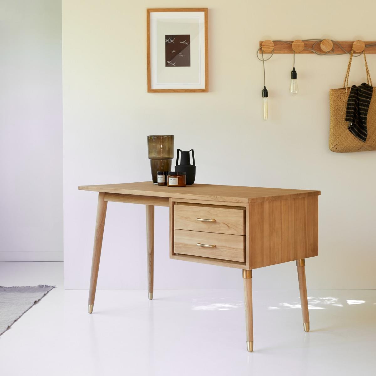 Tikamoon - Kort - Bureau van massief teak