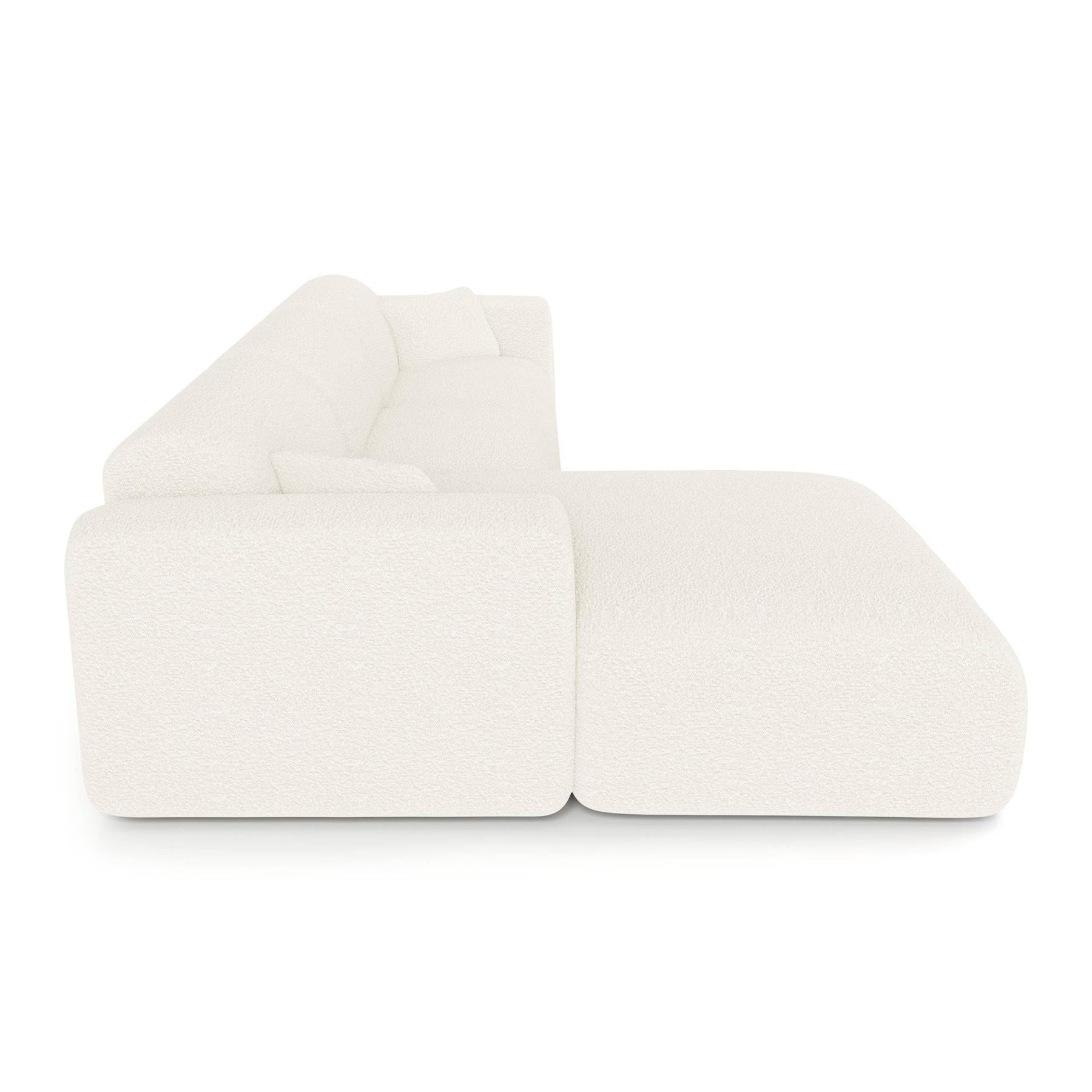 Sofa links hoek cabrio dunlopillo 5 zits bouclette zwart