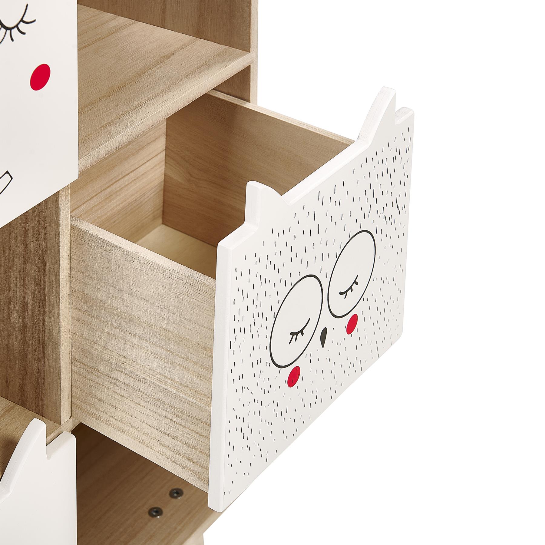 Beliani - RUPERT - Boekenkast - Lichthout|Wit - MDF
