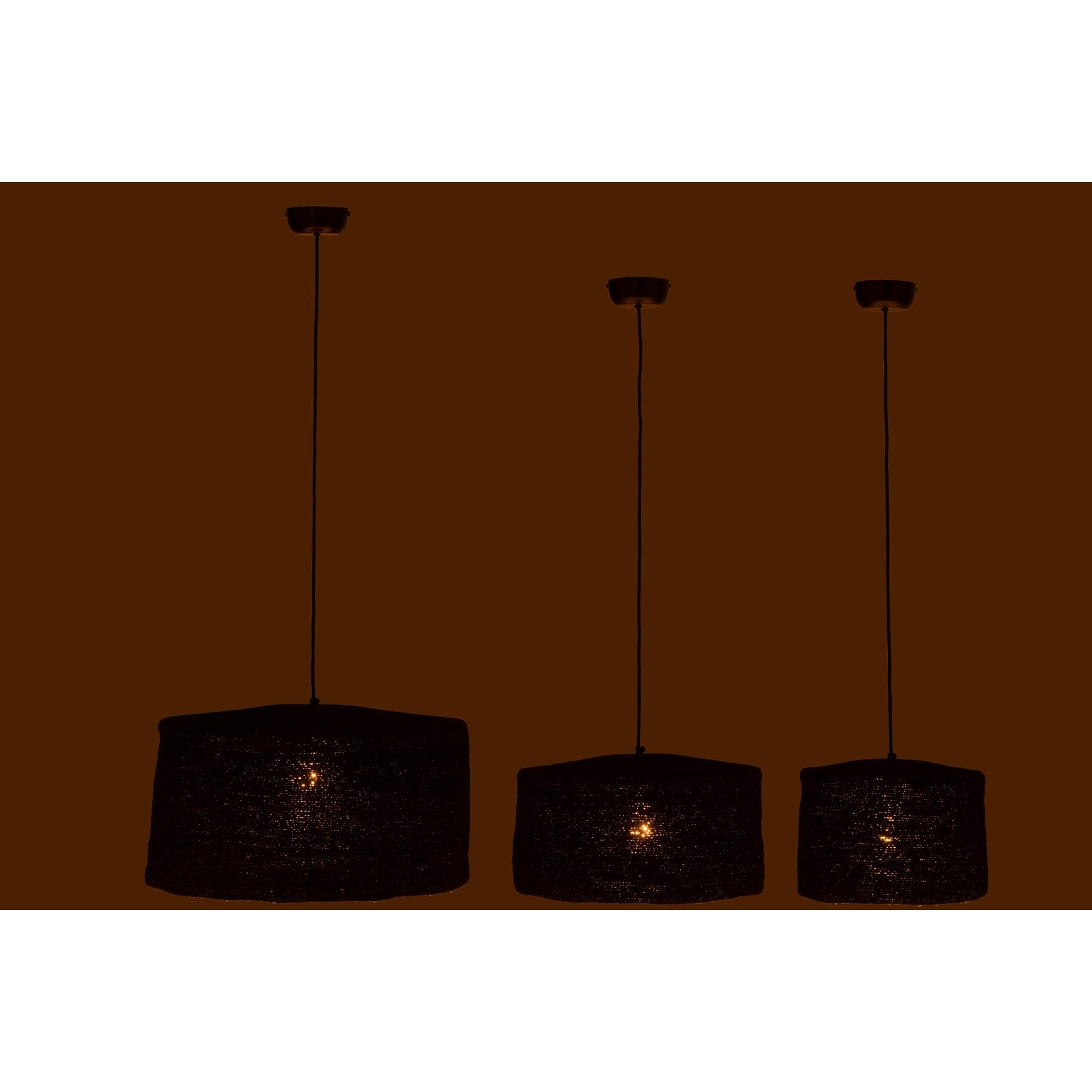 J-Line hanglamp Moonj - gras - zwart - 3 stuks